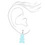Blue 0.5&quot; Glow In The Dark Gummy Bear Clip On Drop Earrings,