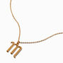Gold-tone Curly Script Initial Pendant Necklace - M,