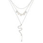 Silver Cosmic Disk Multi Strand Necklace,