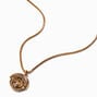 Gold-tone Spinning Coin Pendant Necklace,