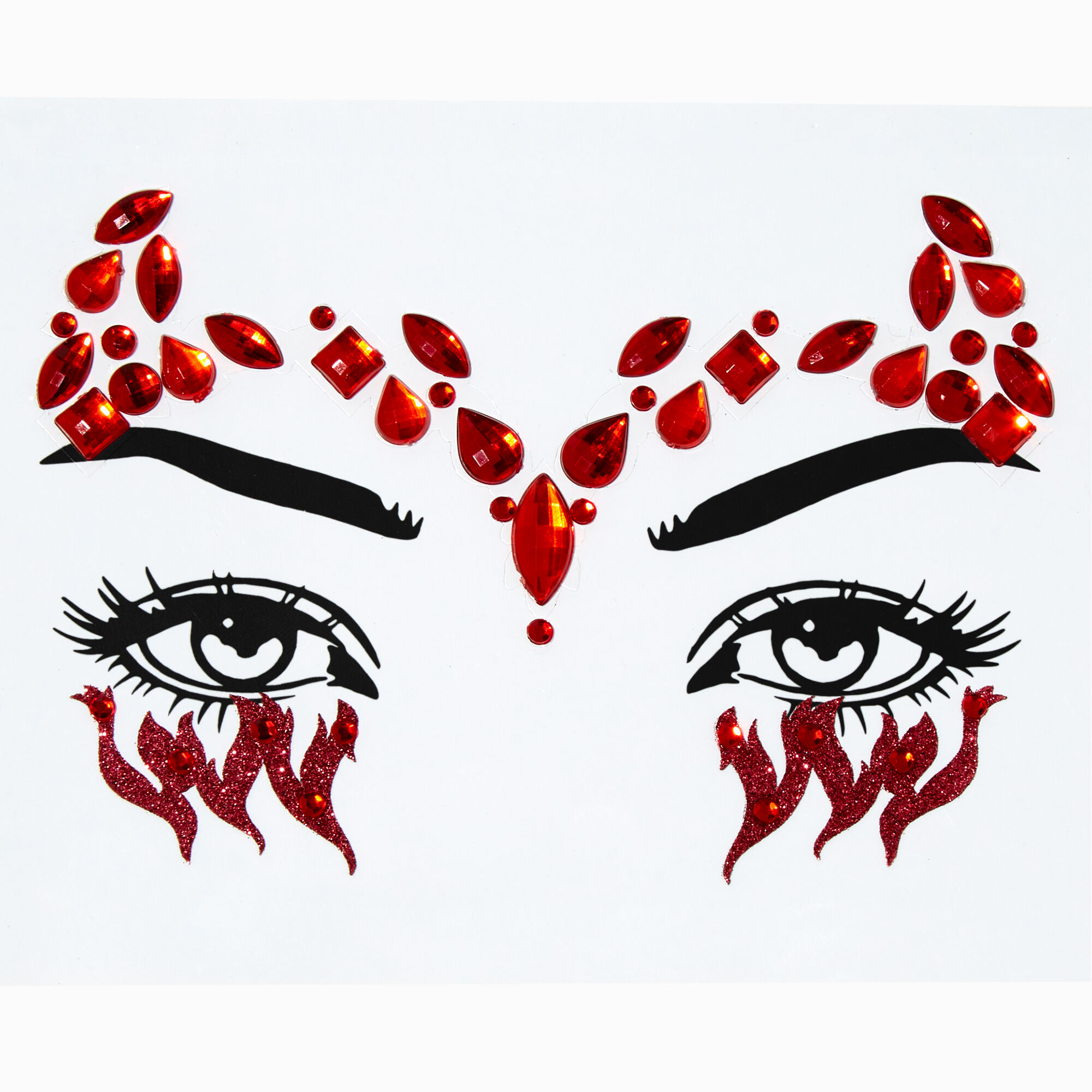 View Claires Devil Glitter Gemstone Face Stickers Red information