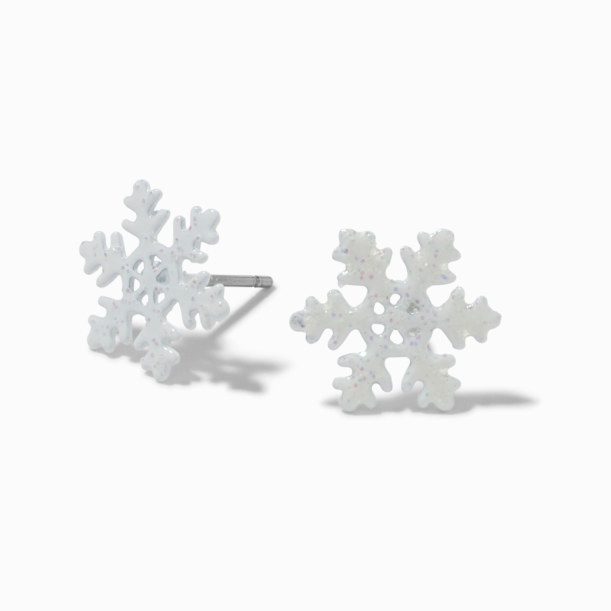 View Claires Snowflake Stud Earrings Silver information