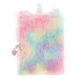 Pastel Rainbow Unicorn Plush Lock Diary,