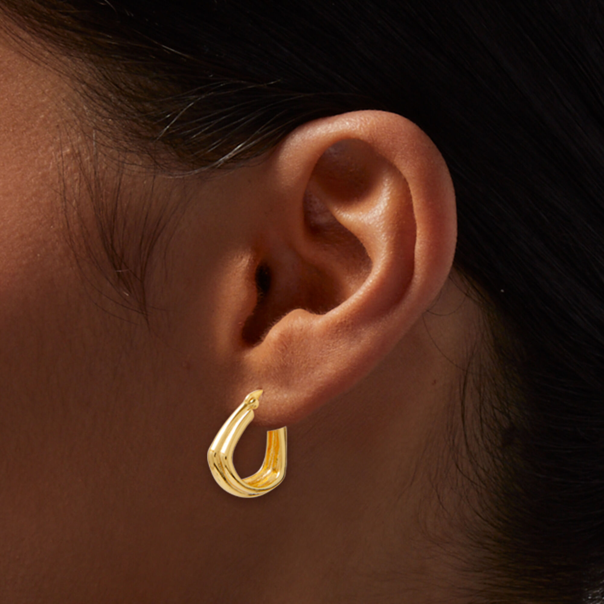 ICING Select 18k Yellow Gold Plated Fancy 12MM Hoop Earrings
