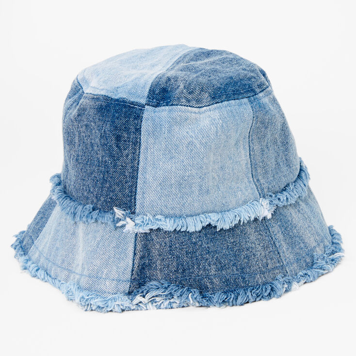 Blue Denim Patchwork Bucket Hat | Claire's US