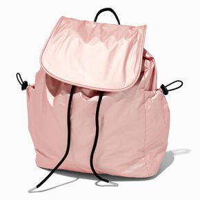 Pink Nylon Flap Backpack,