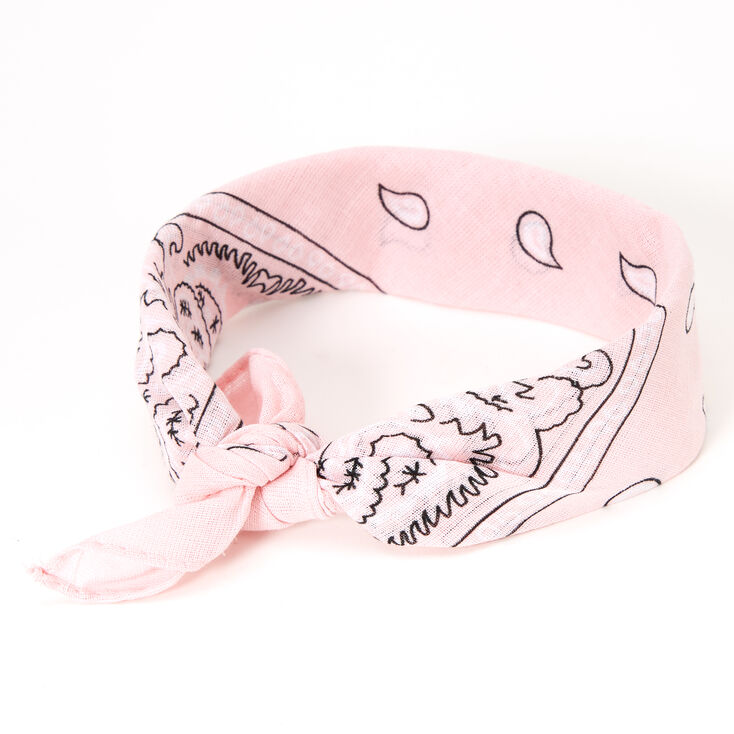 Claire&#39;s Club Paisley Bandana Headwrap - Light Pink,