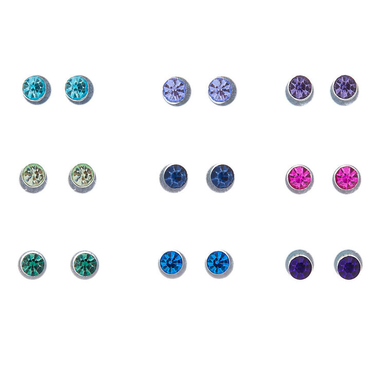 Rainbow Magnetic Stud Earrings - 9 Pack | Claire's