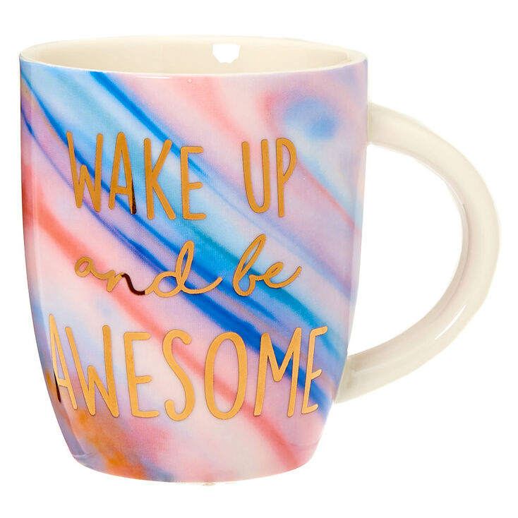 Mug en c&eacute;ramique effet marbr&eacute; &laquo;&nbsp;Wake Up and Be Awesome&nbsp;&raquo;,