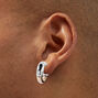 Mixed Metal 20MM Clip On Hoop Earrings,