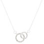 Silver Wedding Rings Pendant Necklace,