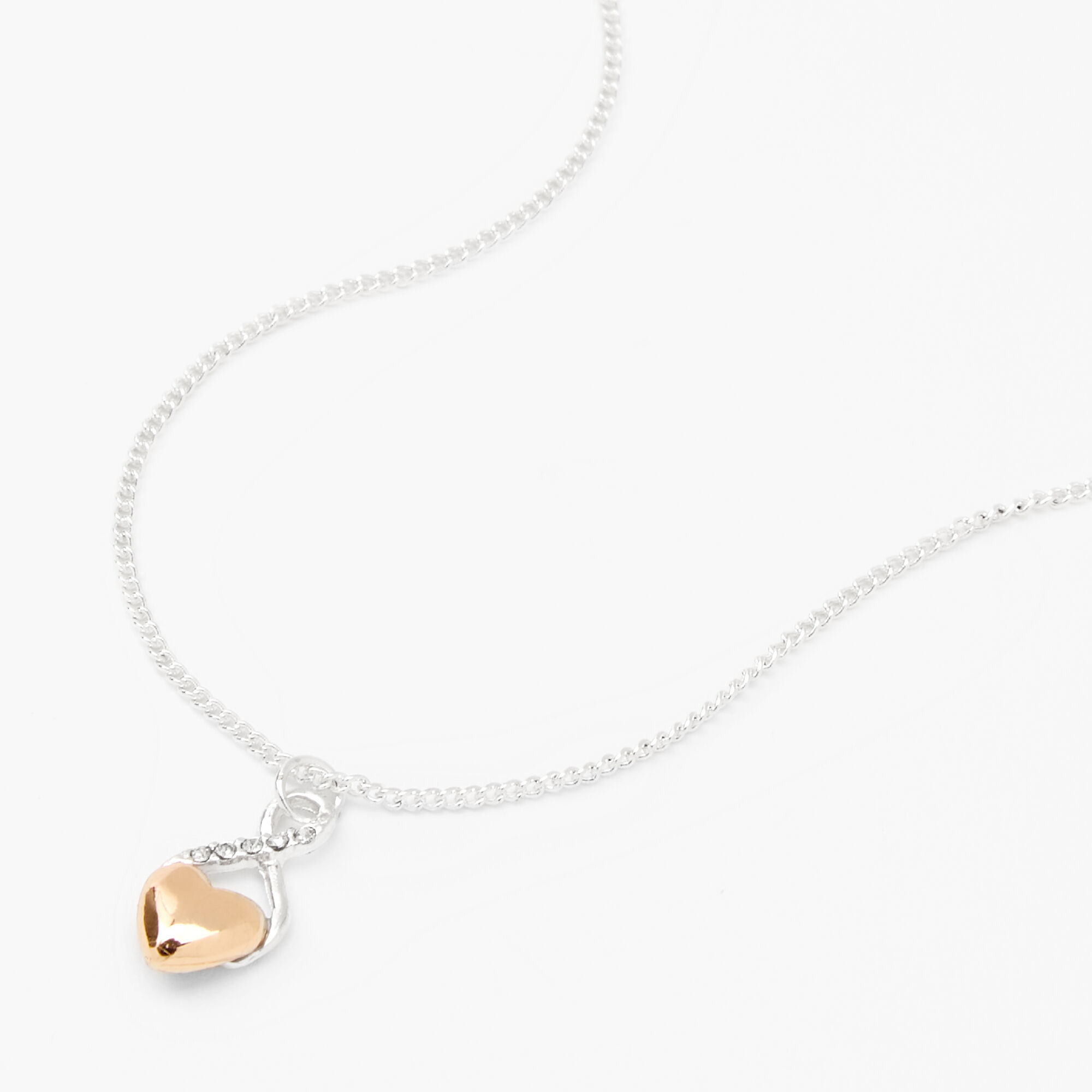 Gold Heart Infinity Pendant Necklace,