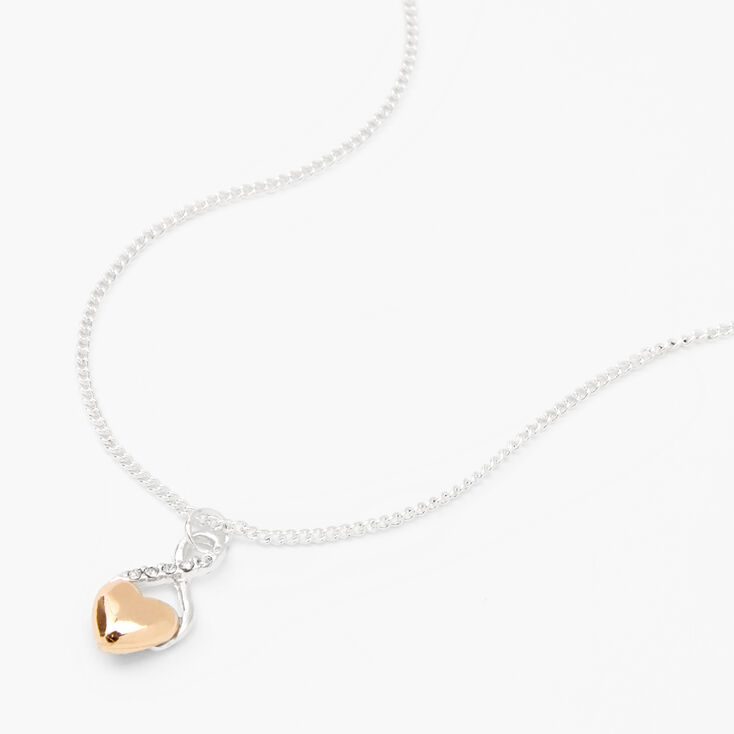 Gold Heart Infinity Pendant Necklace,