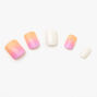 Pink Ombre and Glitter White Square Faux Nail Set - 24 Pack,