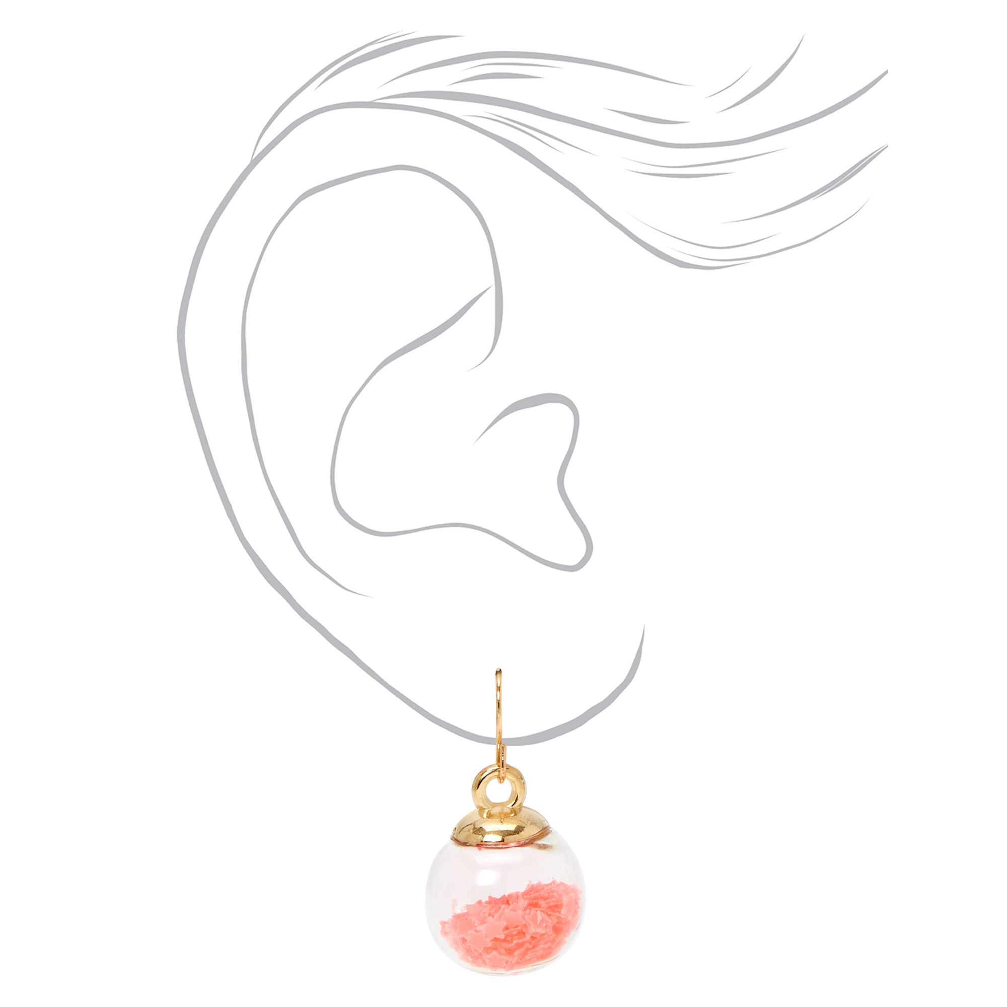 Gold 1'' Star Shaker Drop Earrings - Coral,