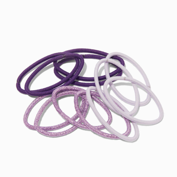 Mixed Purples Lurex Hair Ties - 12 Pack,