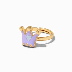 Claire&#39;s Club Pink &amp; Purple Crown Rings - 5 Pack,