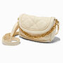 Ivory Quilted &amp; Gold-tone Chain Crossbody Bag,
