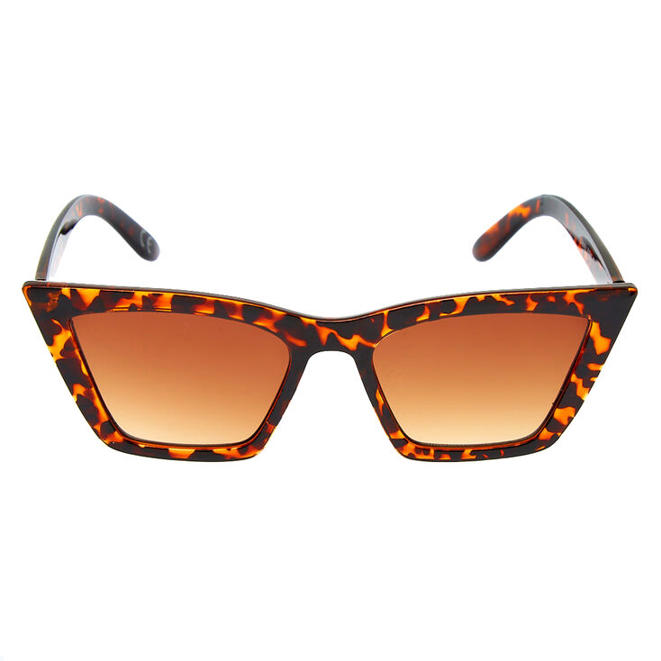 Tortoiseshell Rectangular Cat Eye Sunglasses,