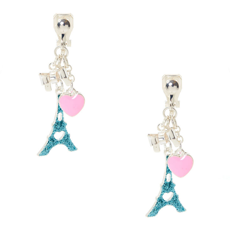 Claire's Boucles d’oreille à clip Tour Eiffel à paillettes