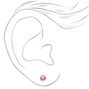 Clous d&#39;oreilles ronds avec strass en zircon cubique d&#39;imitation couleur argent&eacute;e - Rose, 5&nbsp;mm,