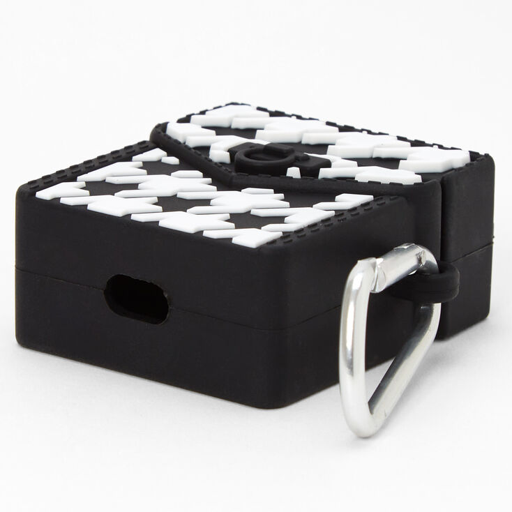&Eacute;tui pour &eacute;couteurs en silicone pied-de-poule noir et blanc - Compatible avec les AirPods&reg; de Apple,