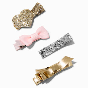 Claire&#39;s Club Sparkle Mini Hair Bow Clips - 4 Pack,