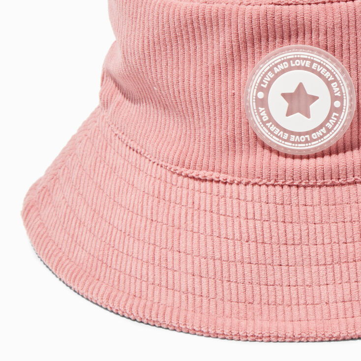 Sporty Pink Corduroy Bucket Hat,