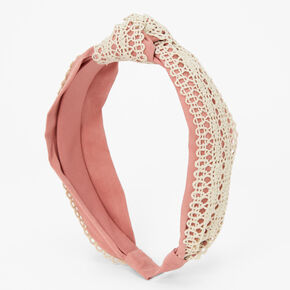 Pink Crochet Knotted Headband,