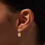 Gold 20MM Filigree Clicker Hoop Earrings,