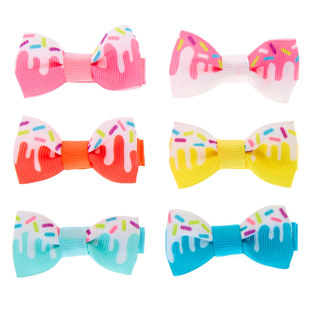 Claire's Club Sprinkles Hair Bow Clips - 6 Pack,