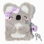 Claire&#39;s Club Lilac Koala Furry Mini Lock Diary,