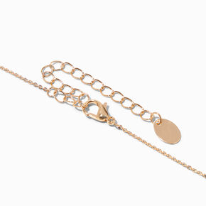 Gold Cursive Lowercase Embellished Initial Pendant Necklace - T,