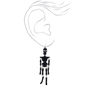 4&quot; Dangling Skeleton Drop Earrings - Black,