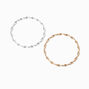 Mixed Metal Twisted Bangles - 2 Pack,