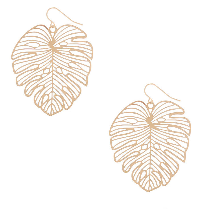 Claire's Pendantes feuille de palmier couleur doré 3,8 cm