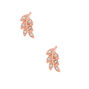 18kt Rose Gold Plated Crystal Leaf Stud Earrings,