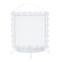 Porte-bijoux &agrave; fils m&eacute;talliques motif floral blanc &agrave; suspendre,