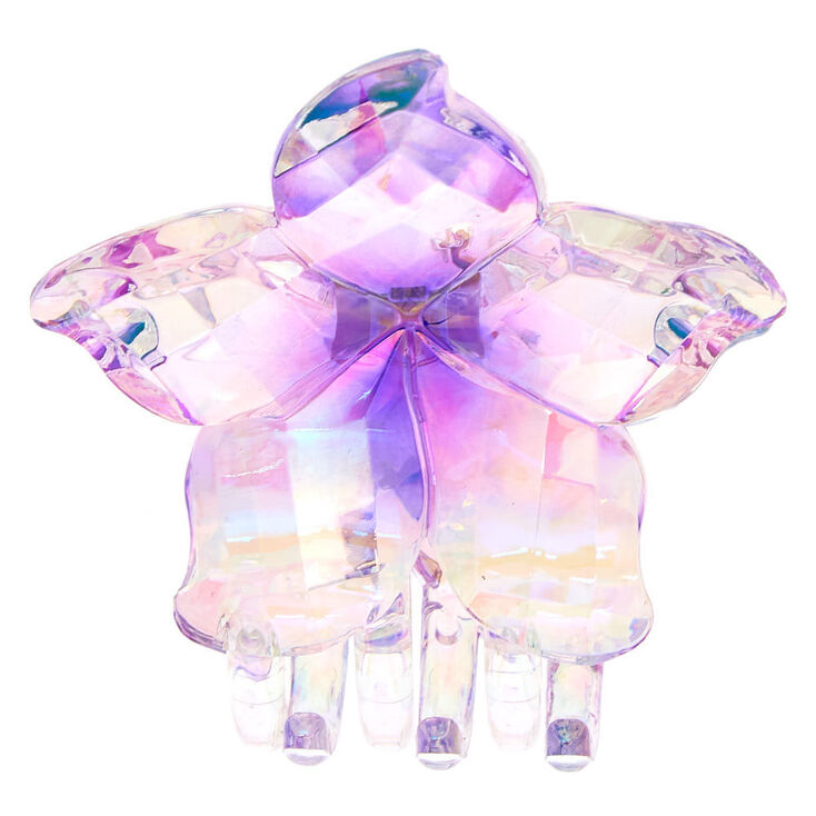 Purple Iridescent Flower Hair Claw,