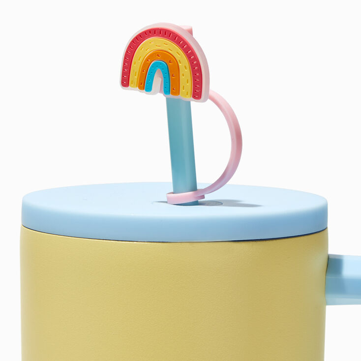 Sunflower &amp; Rainbow Straw Covers - 2 Pack,