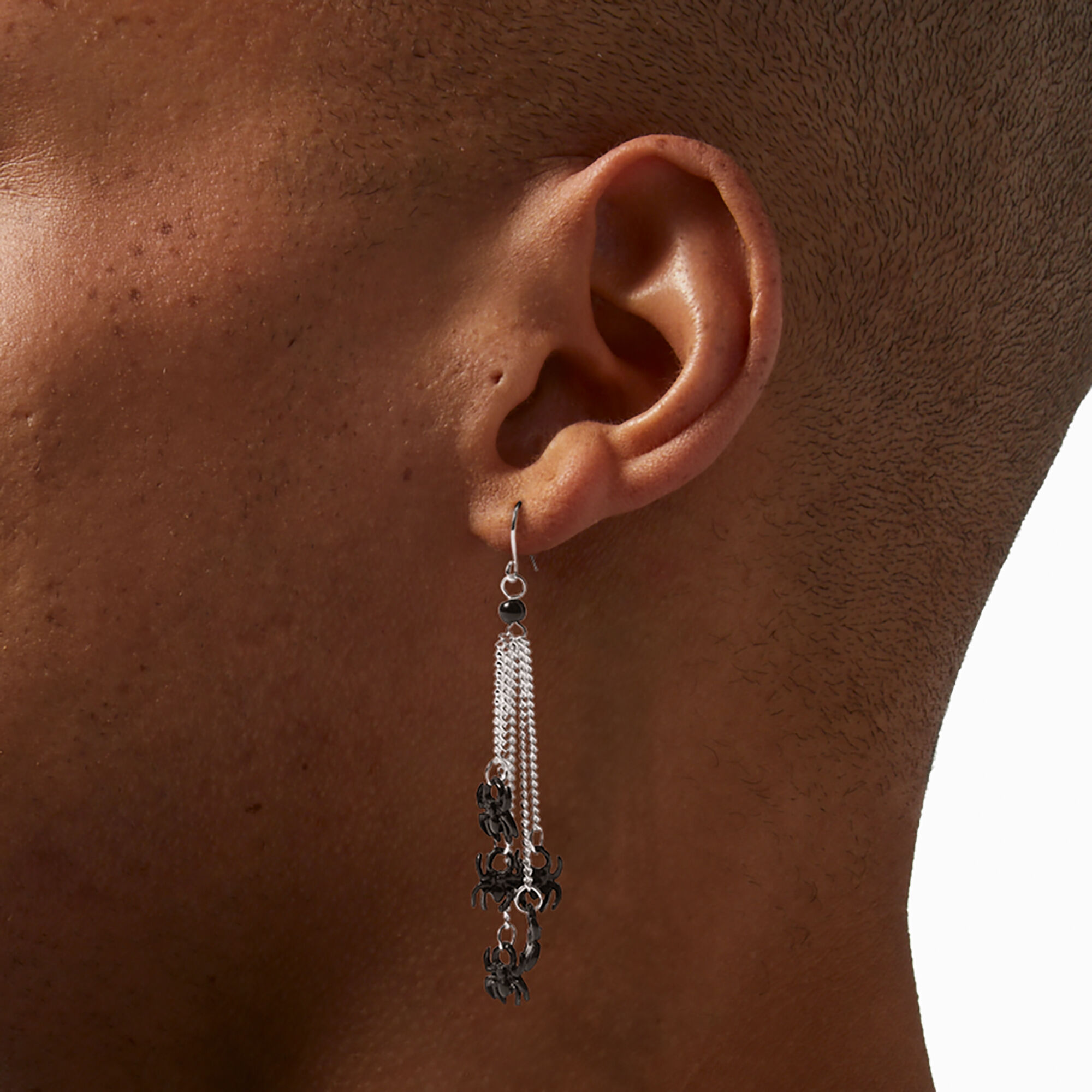 Black Spider 2" Drop Earrings,