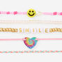 &quot;Smile&quot; Beaded Stretch Bracelet Set - 5 Pack,
