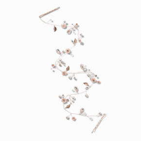Ornement pour cheveux fleur effet nacr&eacute; couleur dor&eacute; rose,