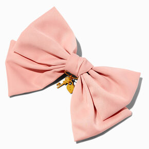T H E M E x Claire&#39;s Heart Lock &amp; Key Pink Hair Bow Clip,