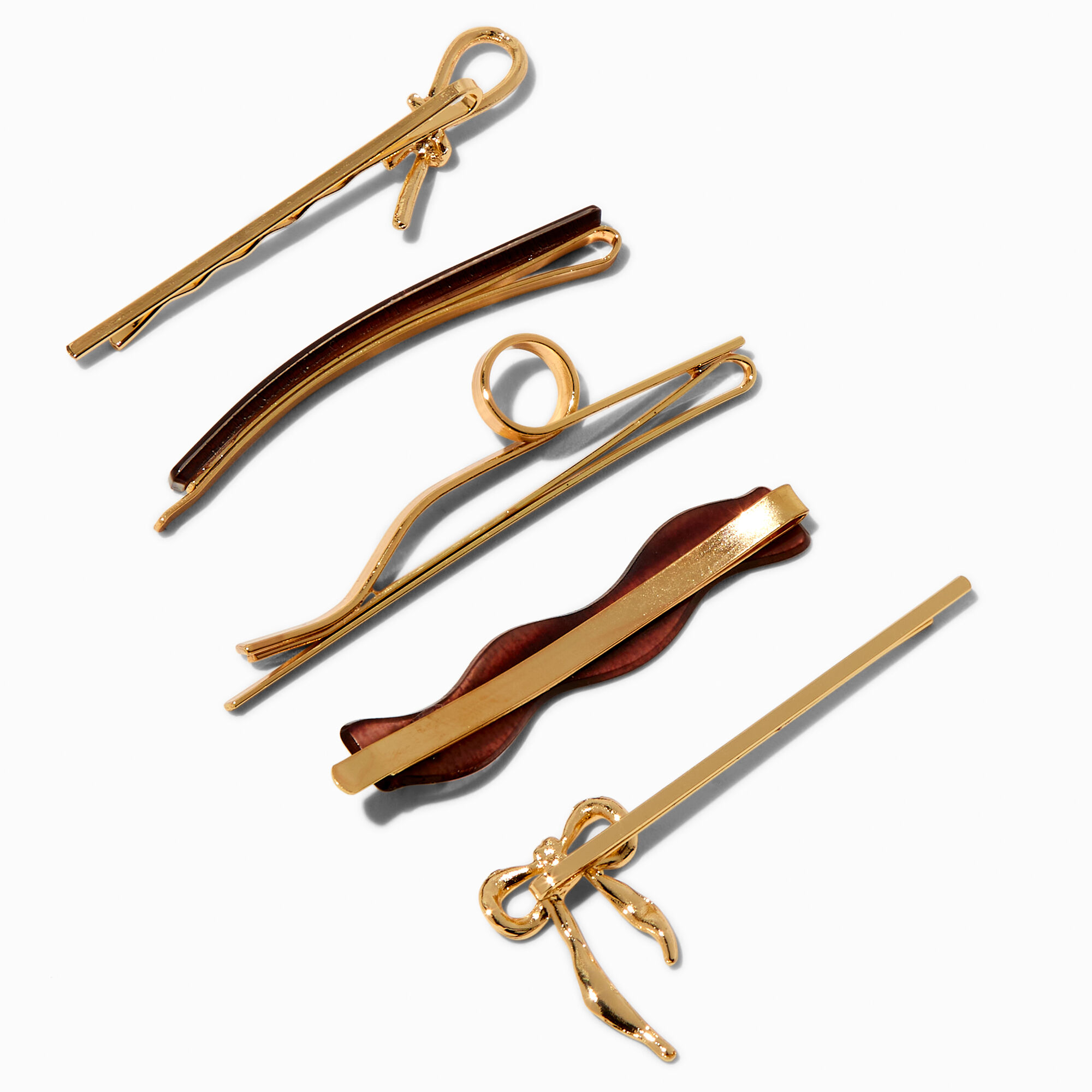 Gold-tone & Tortoiseshell Hair Pins - 5 Pack,
