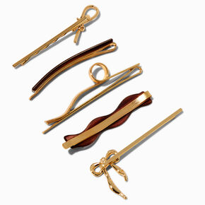 Gold-tone &amp; Tortoiseshell Hair Pins - 5 Pack,