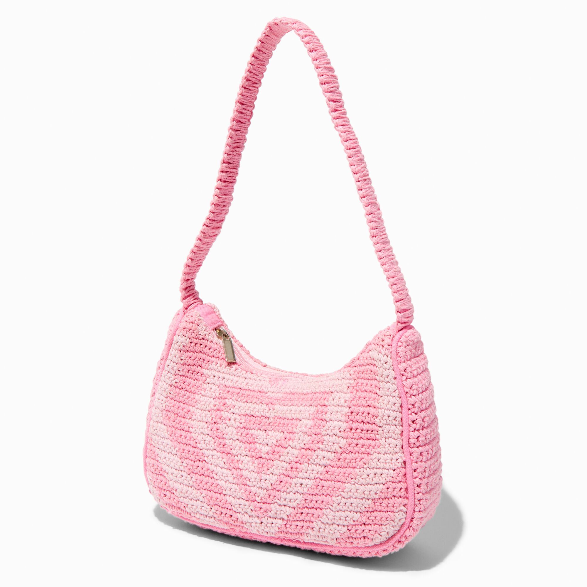 Pink shop crochet bag
