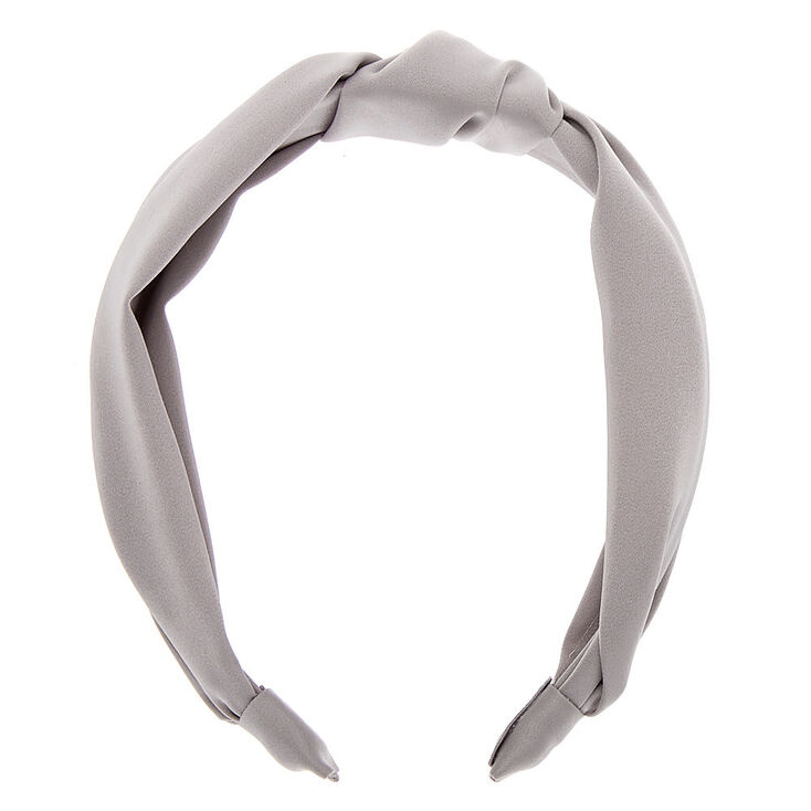 Satin Knotted Headband - Silver | Claire's US
