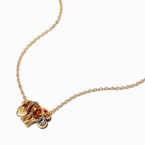 Gold-tone Initial Charm Pendant Necklace - M,