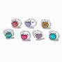 Parure bagues et boucles d&#39;oreilles autocollantes 7&nbsp;jours Claire&#39;s Club - Lot de 7,